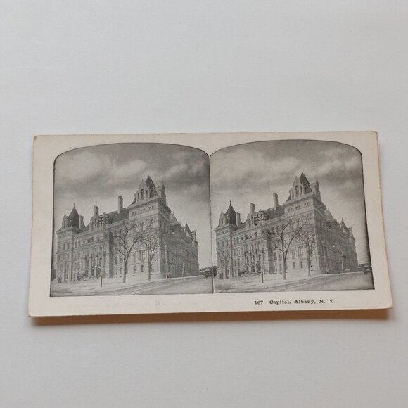 Antique Stereograph Card State Capitol /House of Representatives Double Sided - Picture 1 of 5